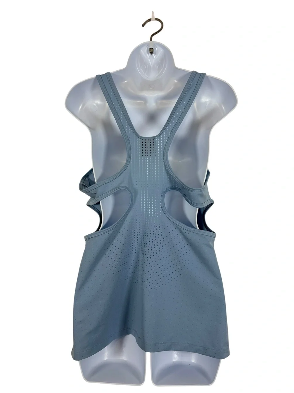 Nike Dri-FIT Light Blue Open Cut Out Back Training Tank Top Size Medium Gym Yoga